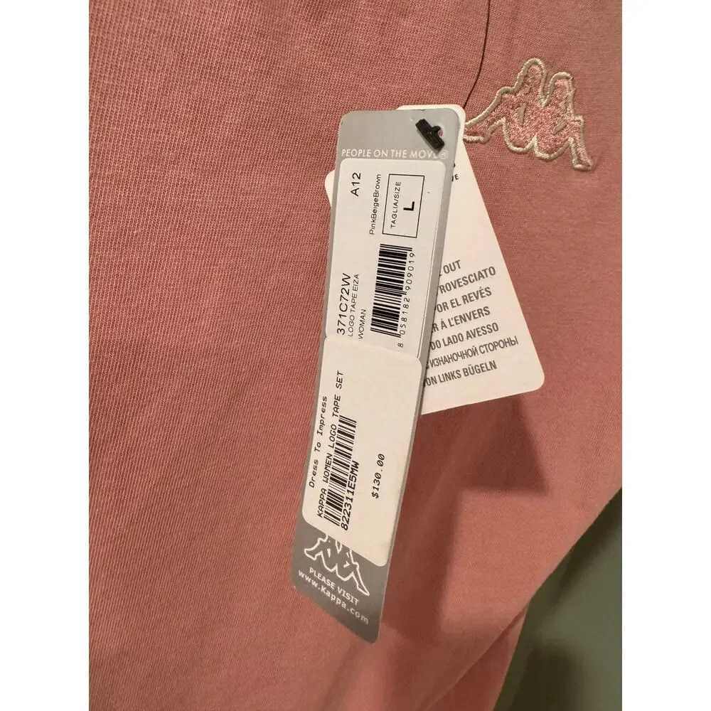 Kappa Women’s Pink Logo Athletic Set T-Shirt & Leggings 2-Piece Outfit New L/XL - Picture 6 of 10